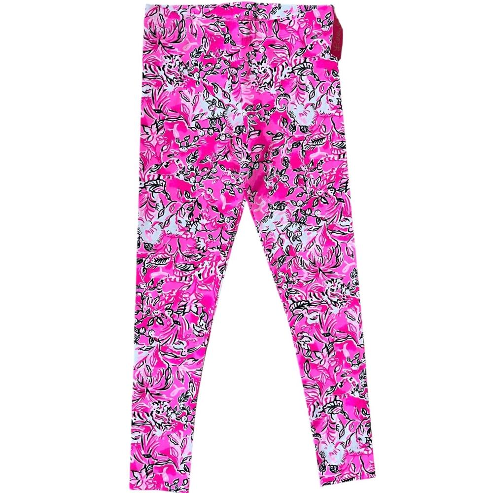 Lilly Pulitzer Maia Legging Plumeria Pink Purrposefully Pink Girl's L (8-10) NEW
